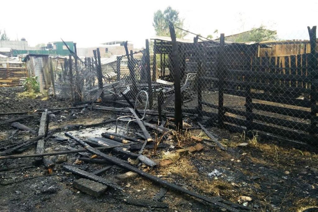 Incendio de tres casas en la colonia Ignacio López Rayón, Morelia