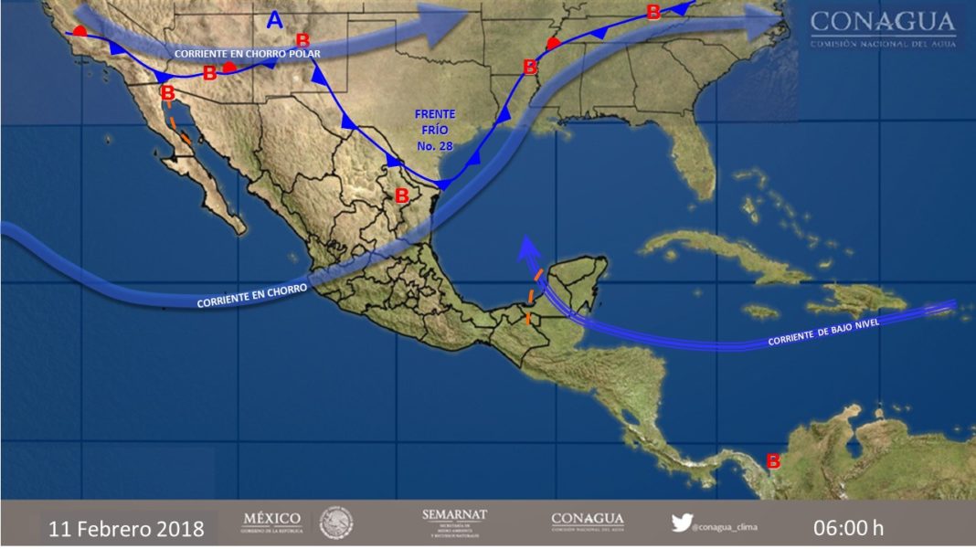 El clima informa sobre el frente frío 28