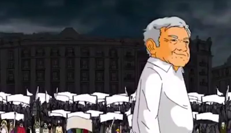 AMLO combate a la mafia del poder en animé