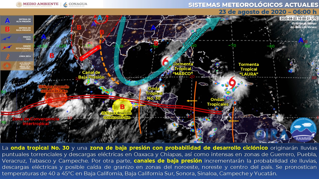 Pronóstico meteorológico general para hoy