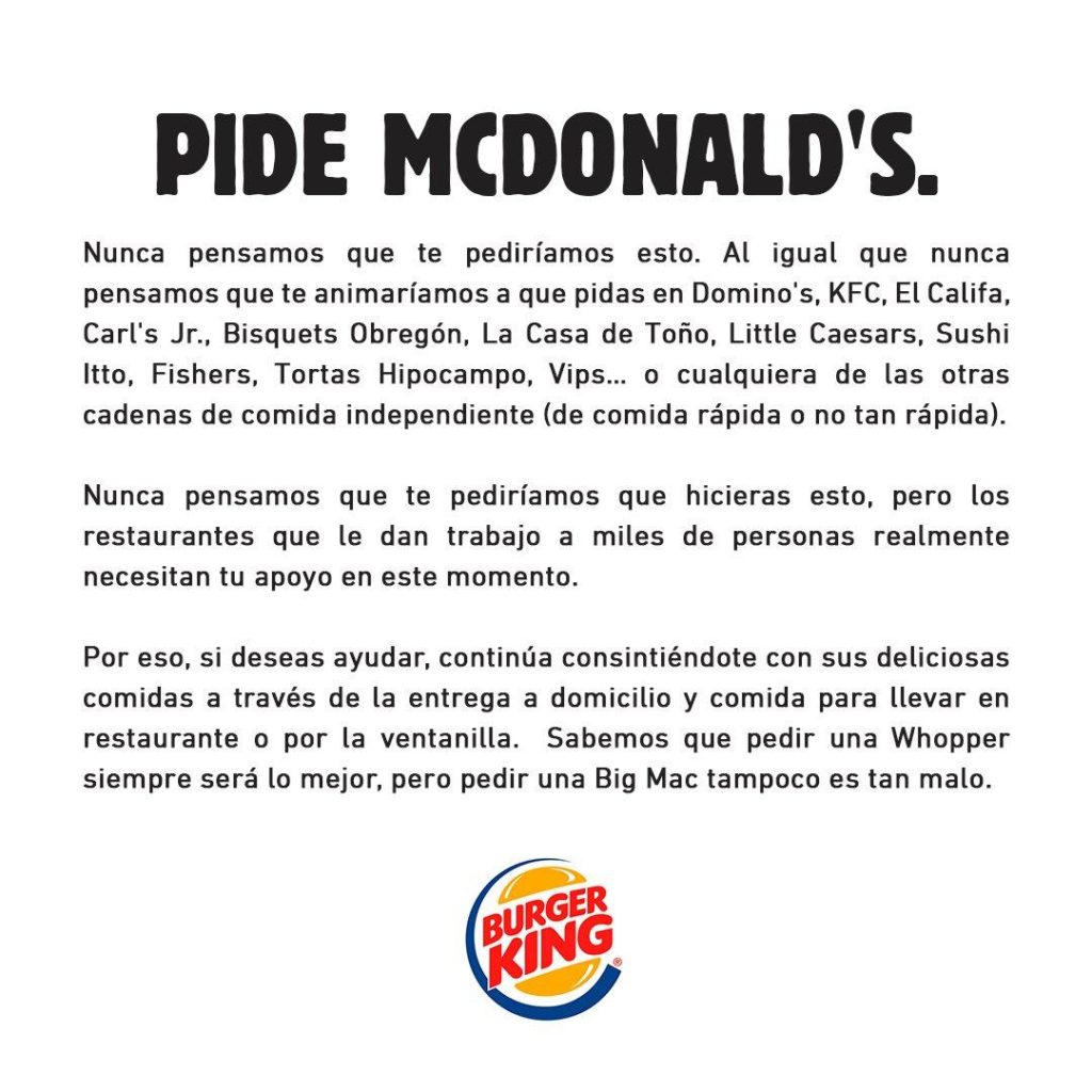 Pide MacDonald´s invita Burger King