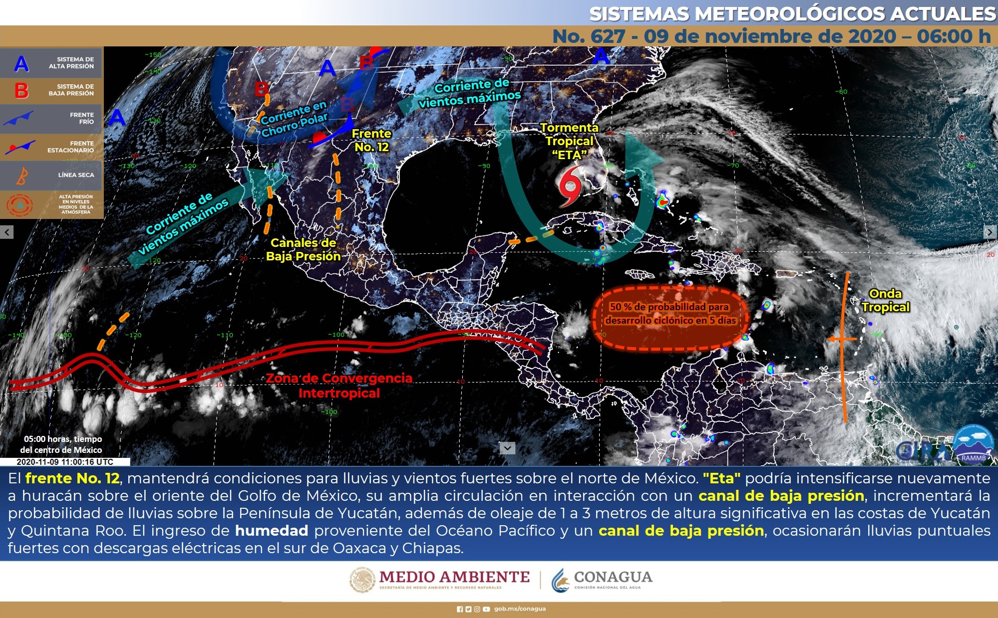 Pronóstico del meteorológico para hoy