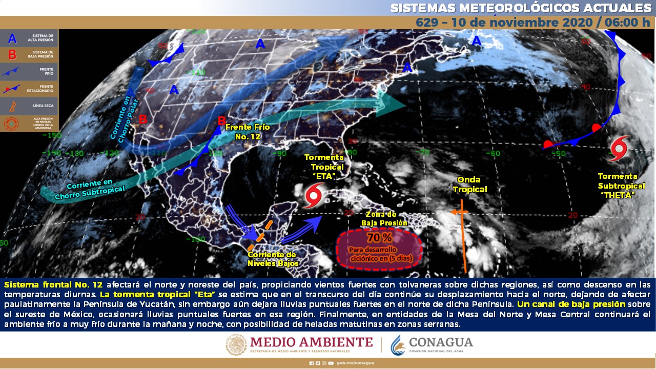 Pronóstico general del clima para hoy