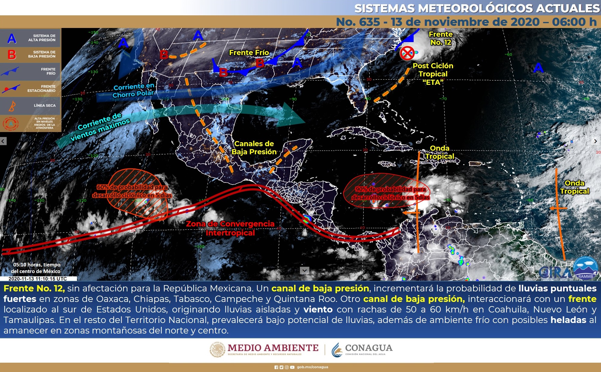 Pronóstico meteorológico general de hoy