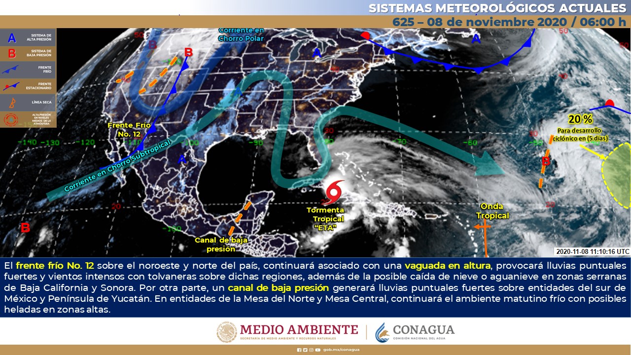 Pronóstico meteorológico general de hoy