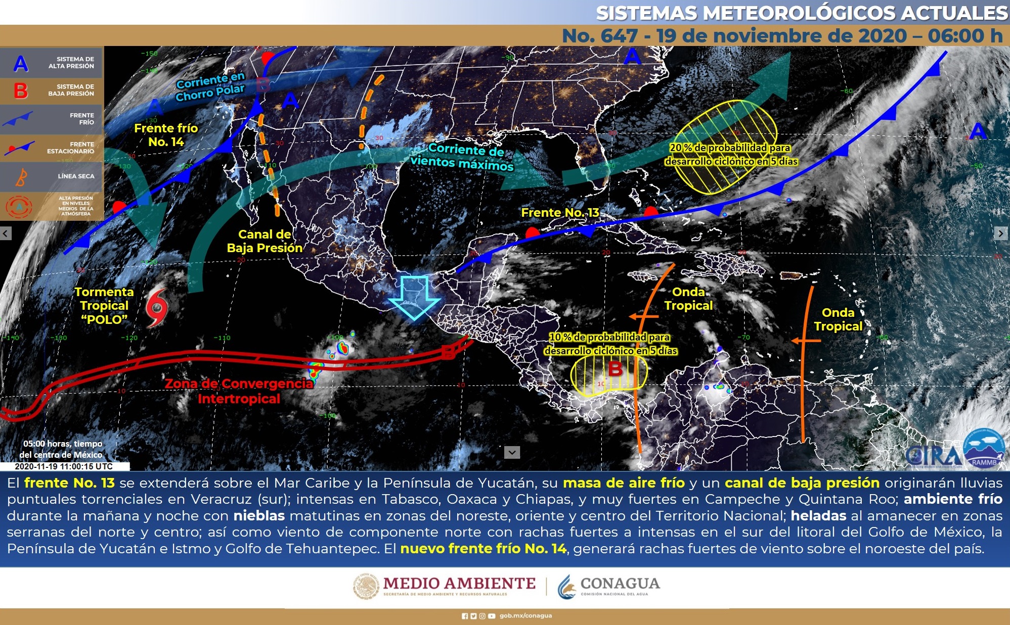 Pronóstico meteorológico general de hoy