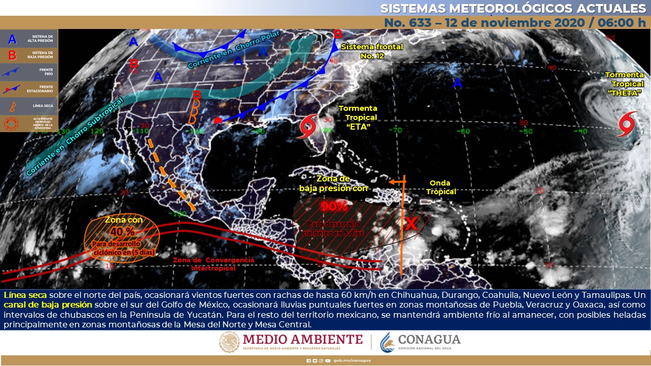 Pronóstico meteorológico para el día de hoy