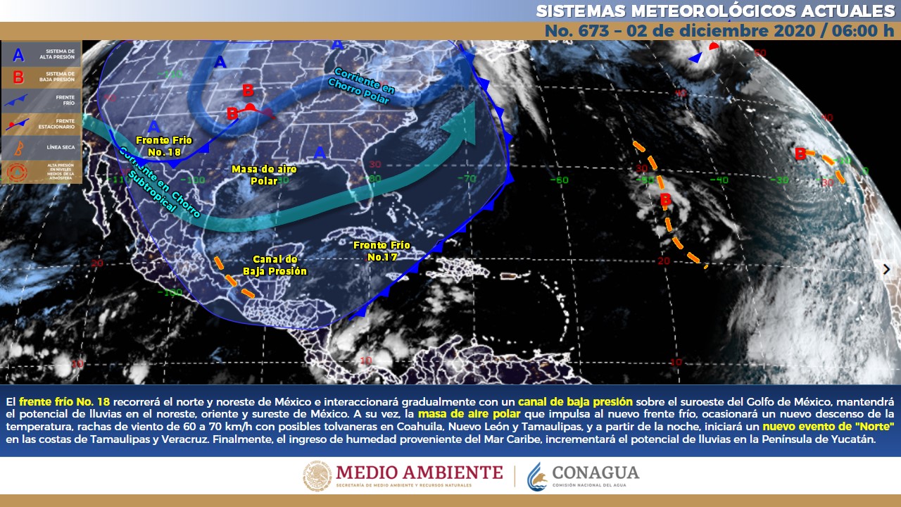 El reporte meteorológico de este día