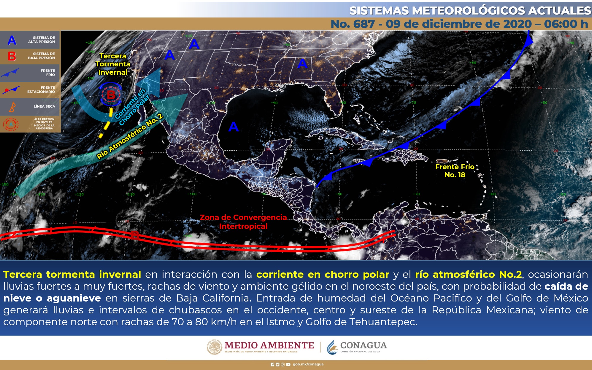 Pronóstico meteorológico general para hoy