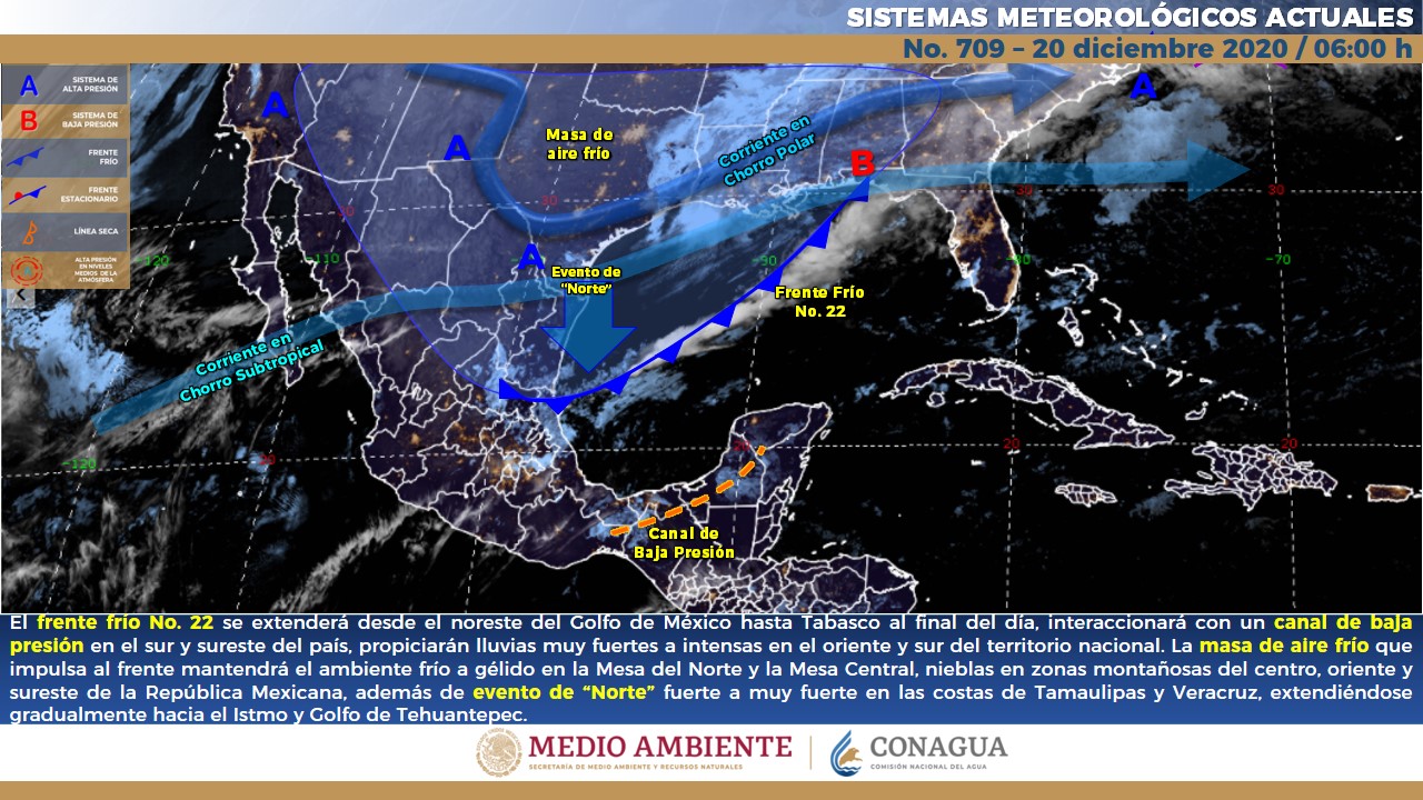 Reporte meteorológico nacional para hoy