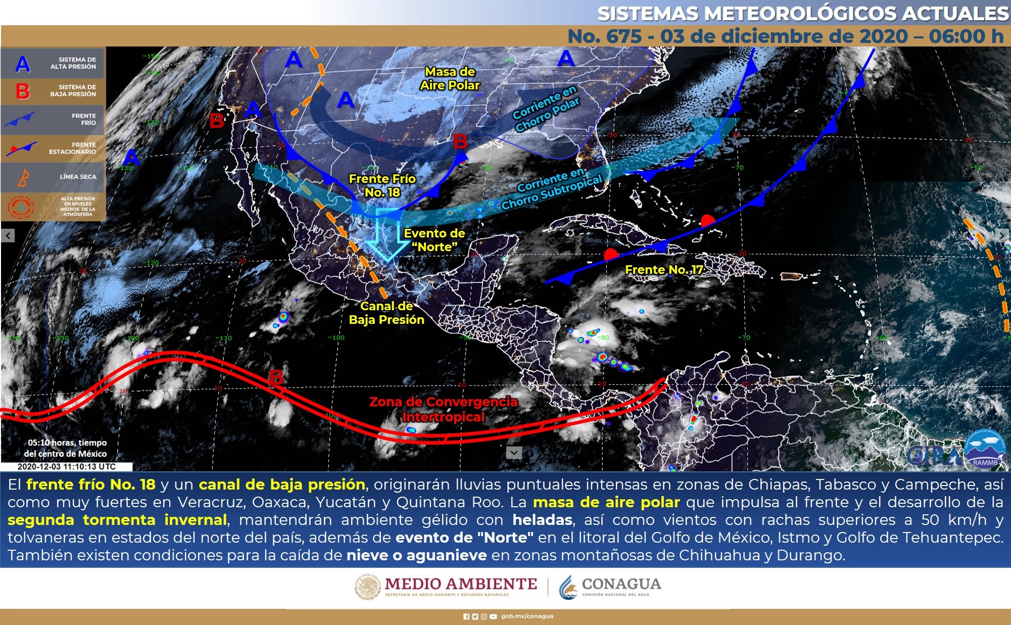 reporte meteorológico de este jueves