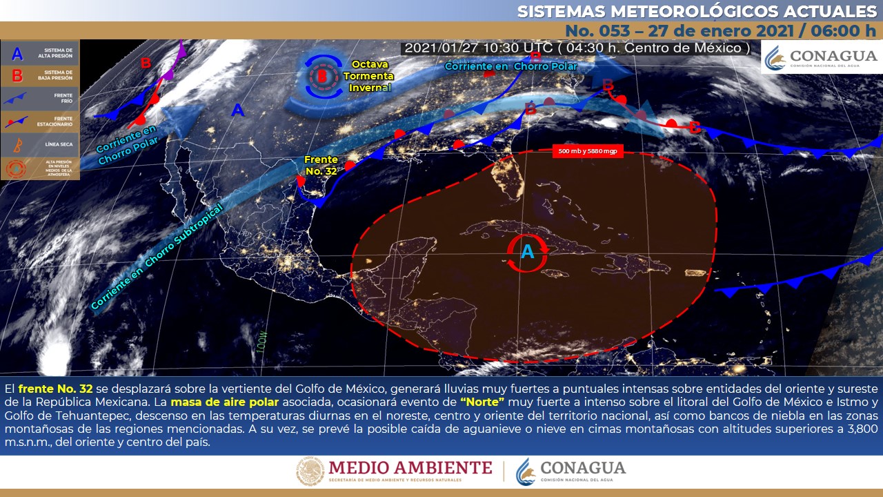 Pronóstico meteorológico general de hoy