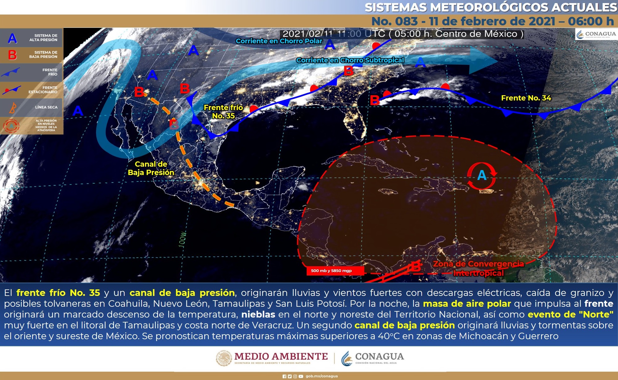 Pronóstico del meteorológico de este día