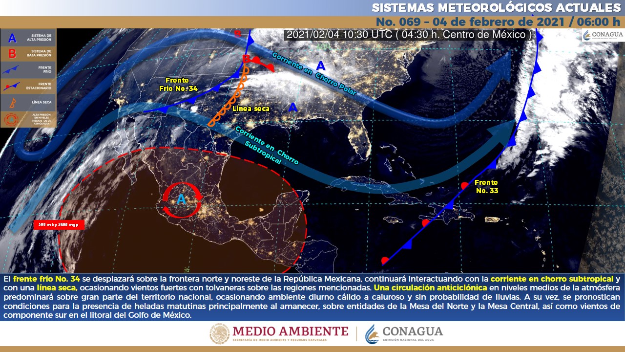 Pronóstico general del clima para hoy