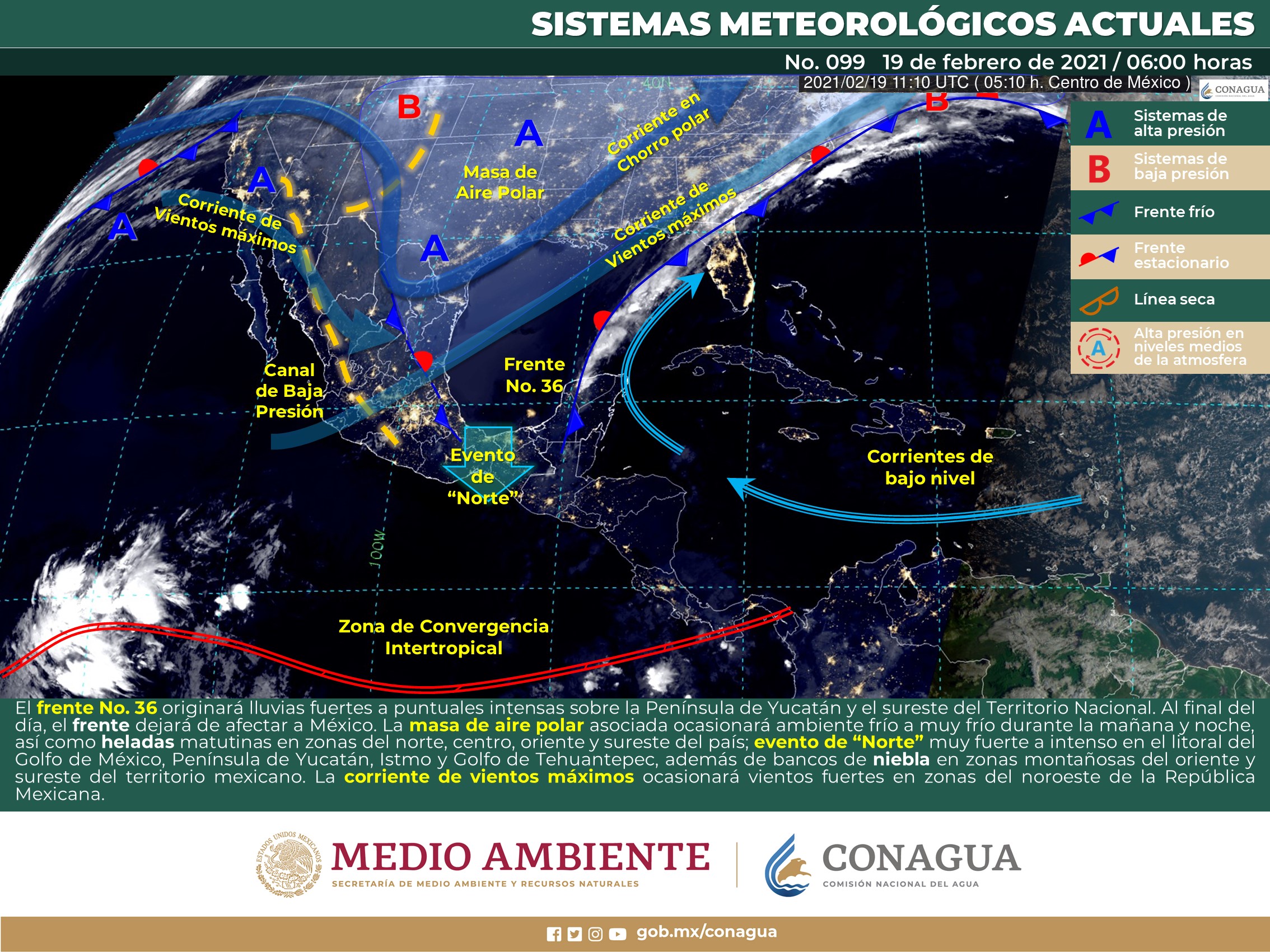 Pronóstico meteorológico del día viernes