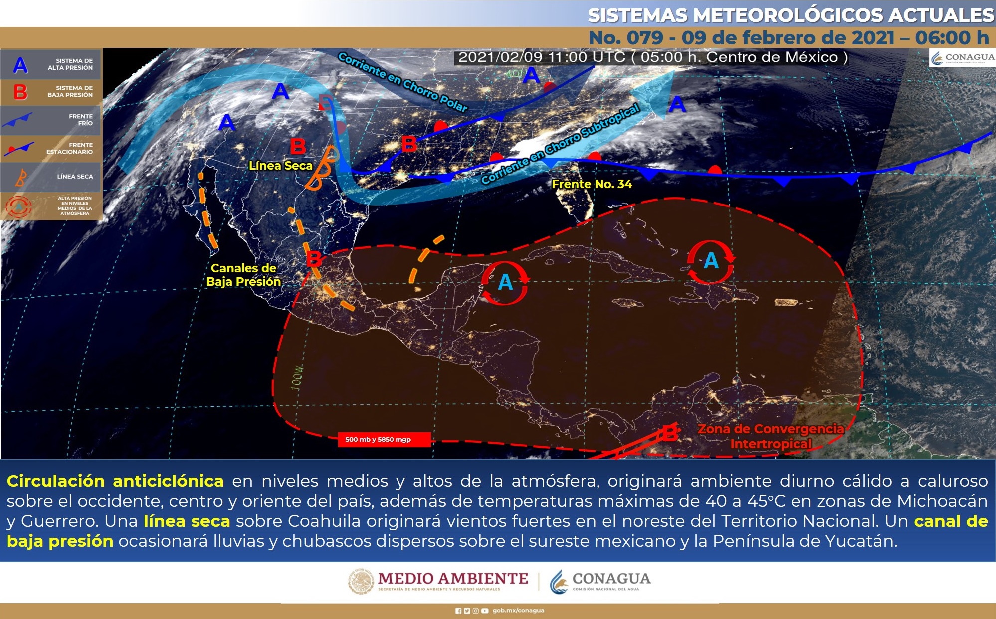 Pronóstico meteorológico para el día de hoy