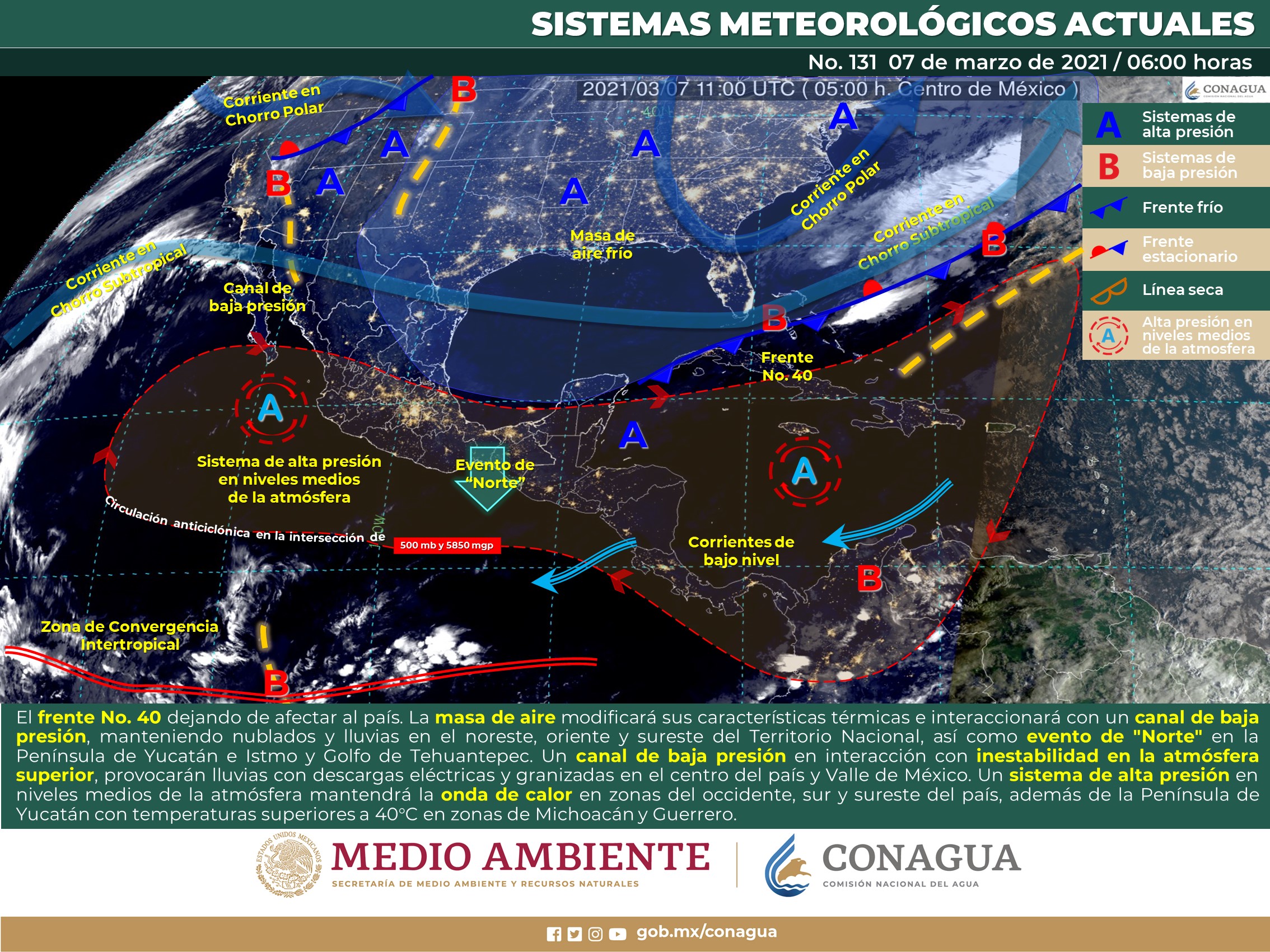 El pronóstico del clima para hoy domingo