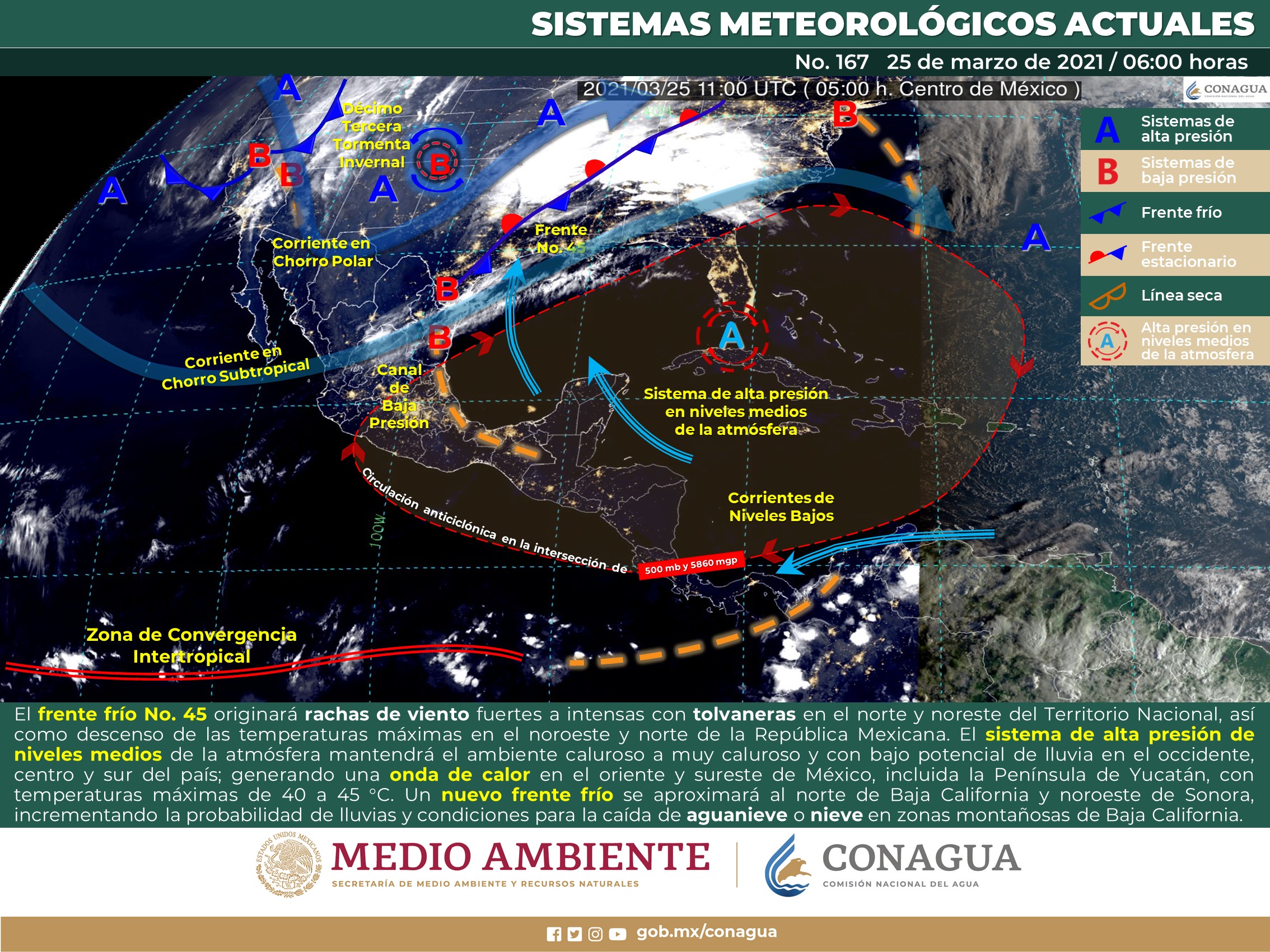 Reporte general del clima para hoy