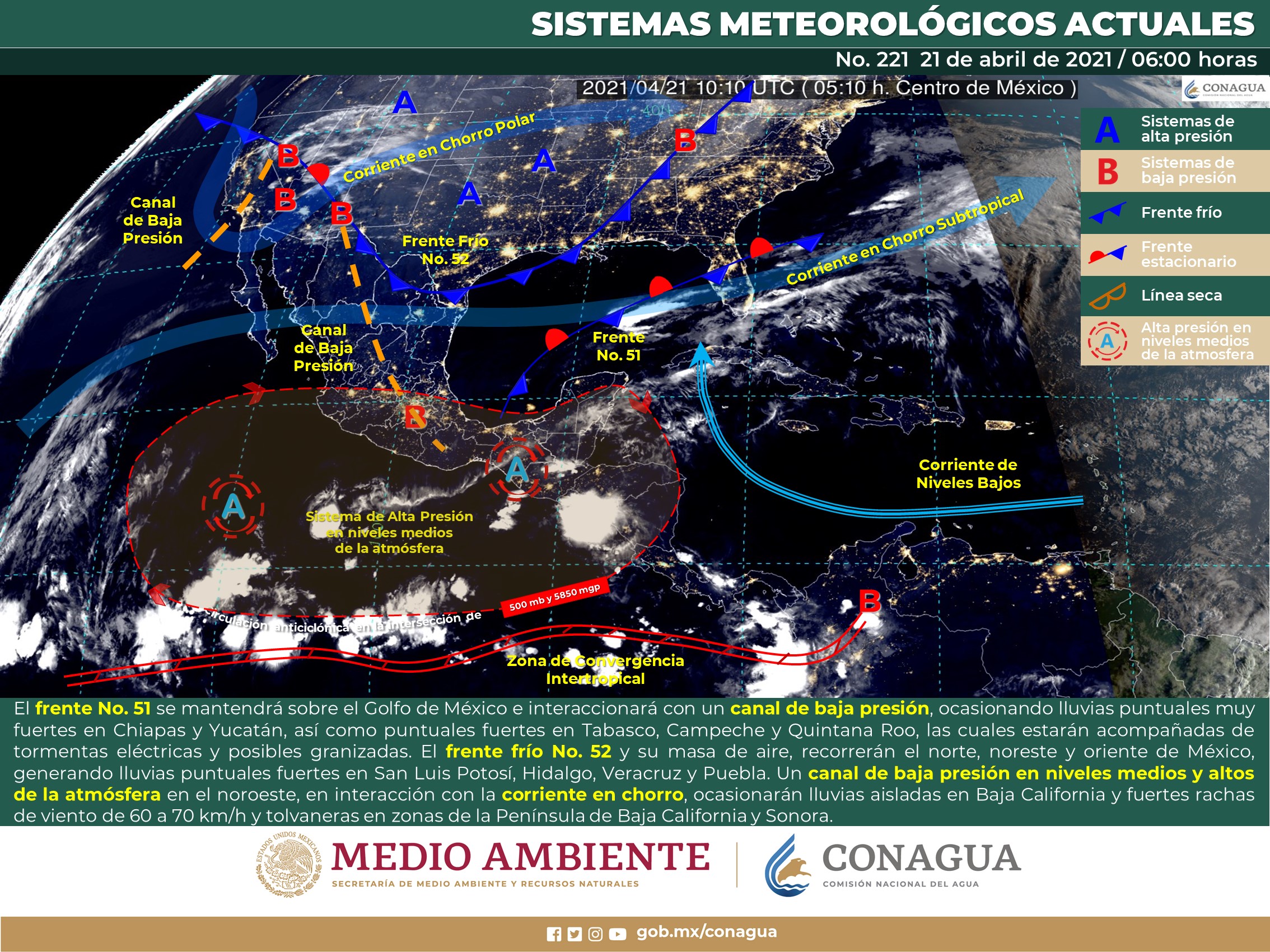 El pronóstico meteorológico para el día de hoy