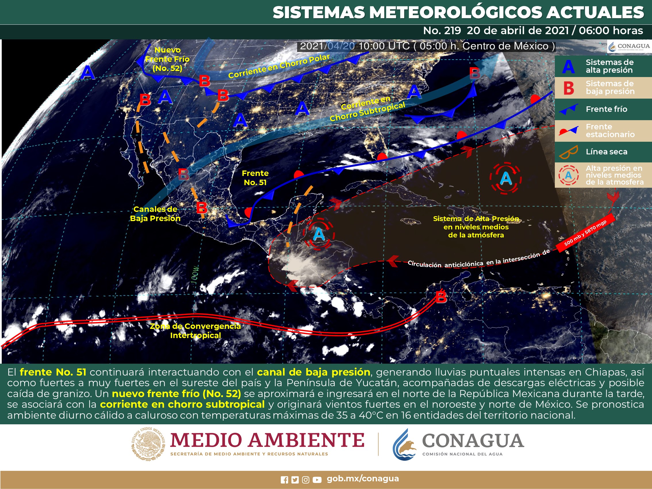 Pronóstico del meteorológico para hoy martes