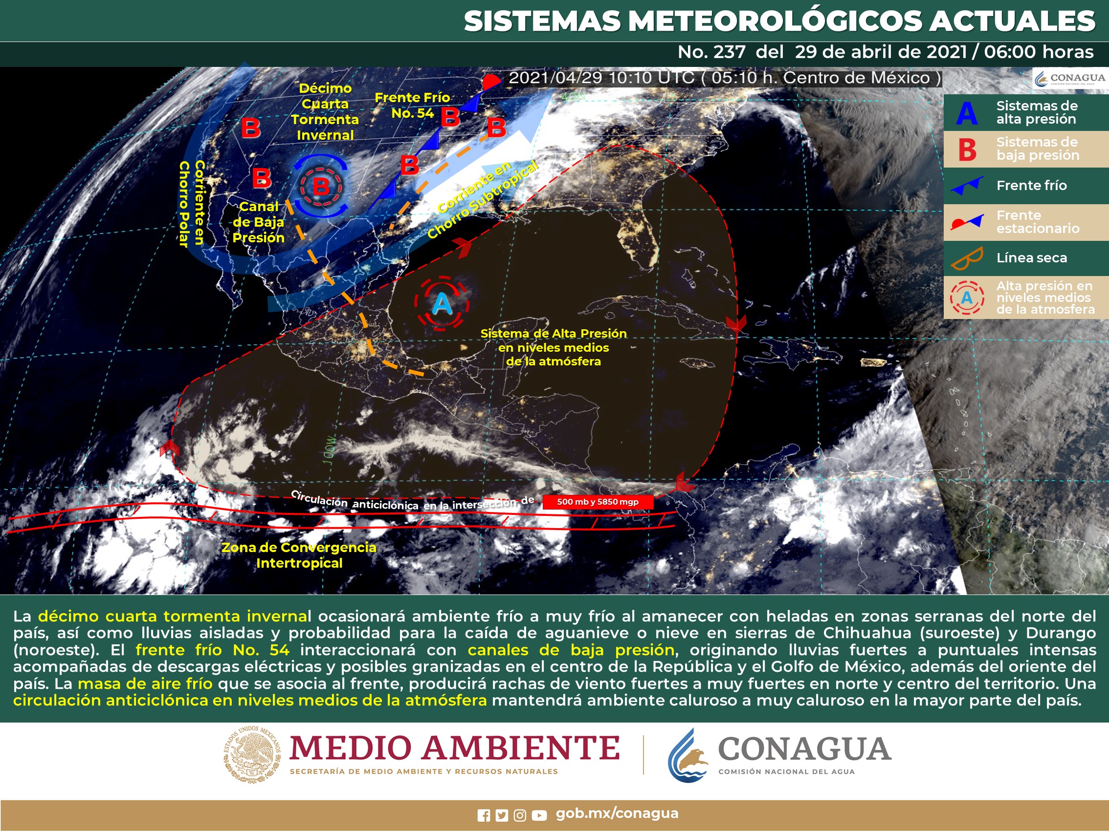 Pronóstico meteorológico de hoy jueves