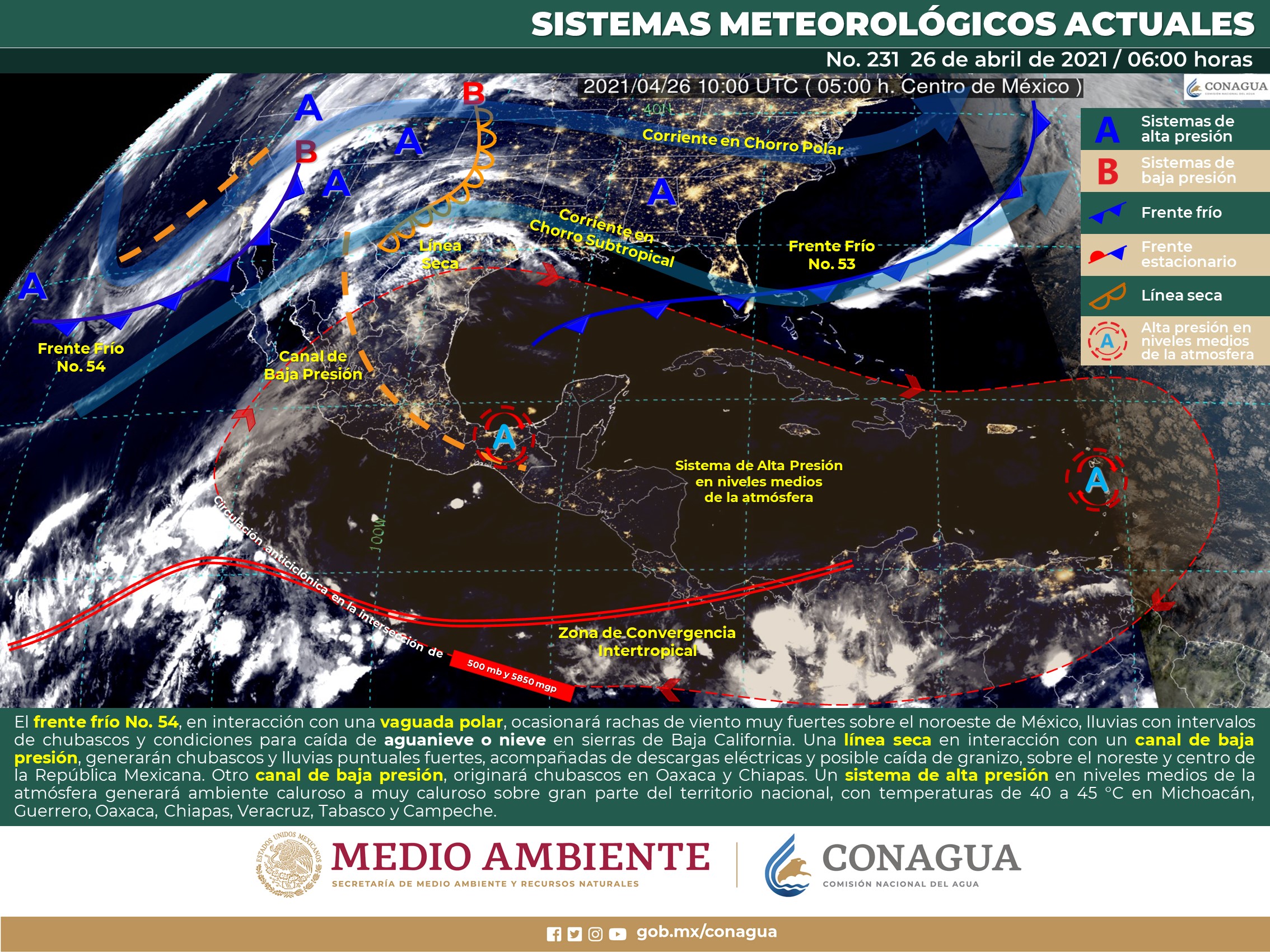 Pronóstico meteorológico general para hoy