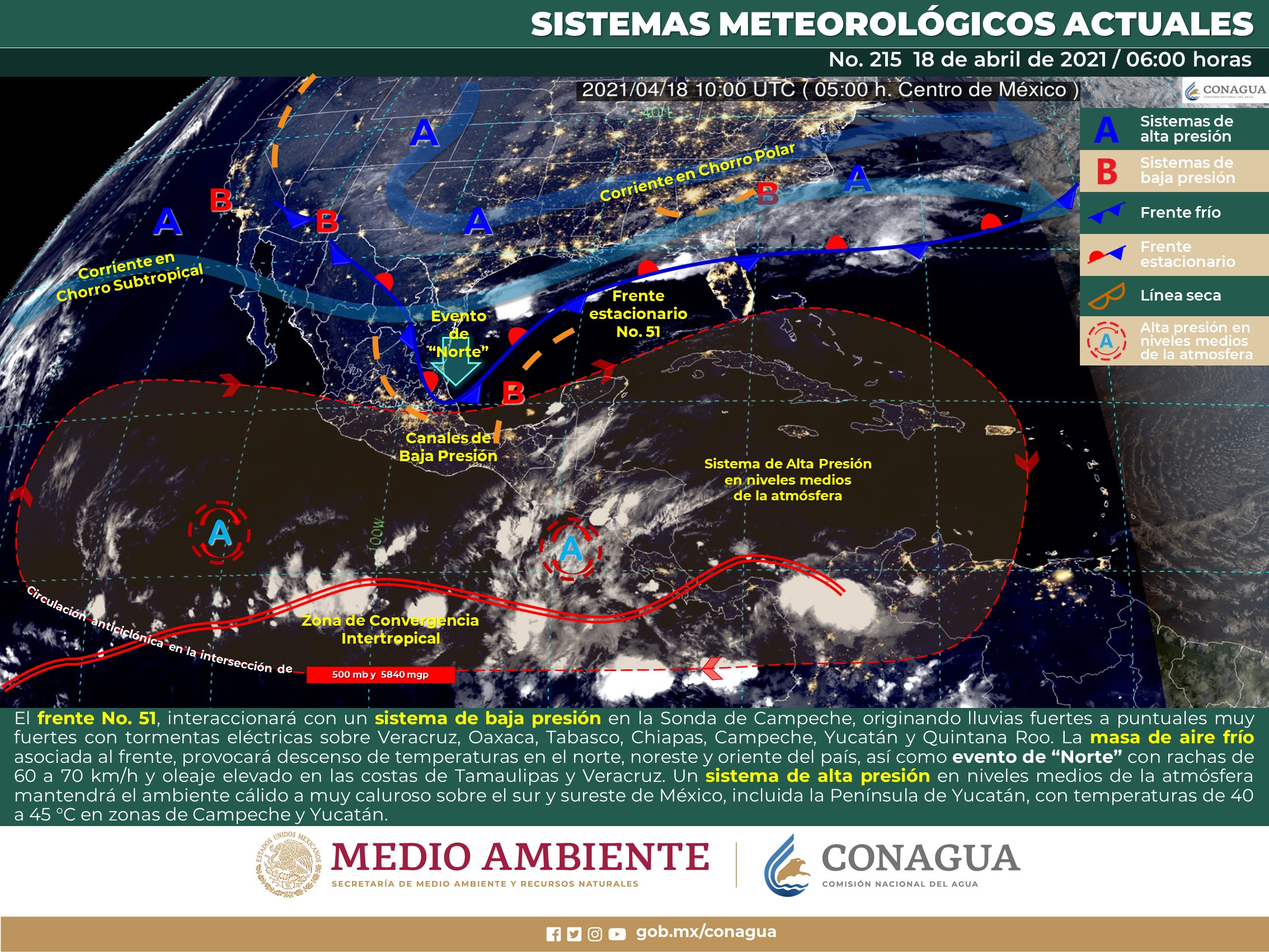 Reporte del meteorológico para hoy domingo