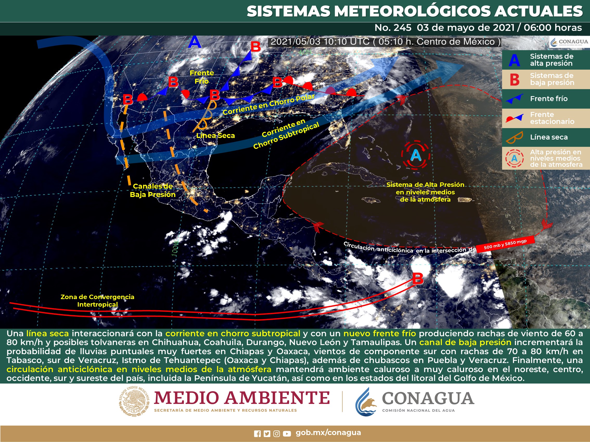 Reporte del clima para hoy lunes