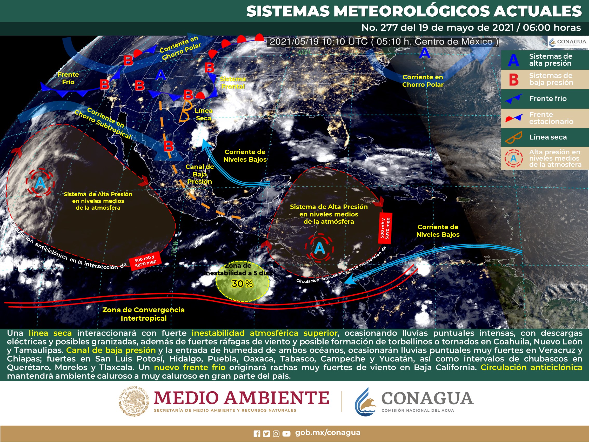 estado del clima para hoy miércoles