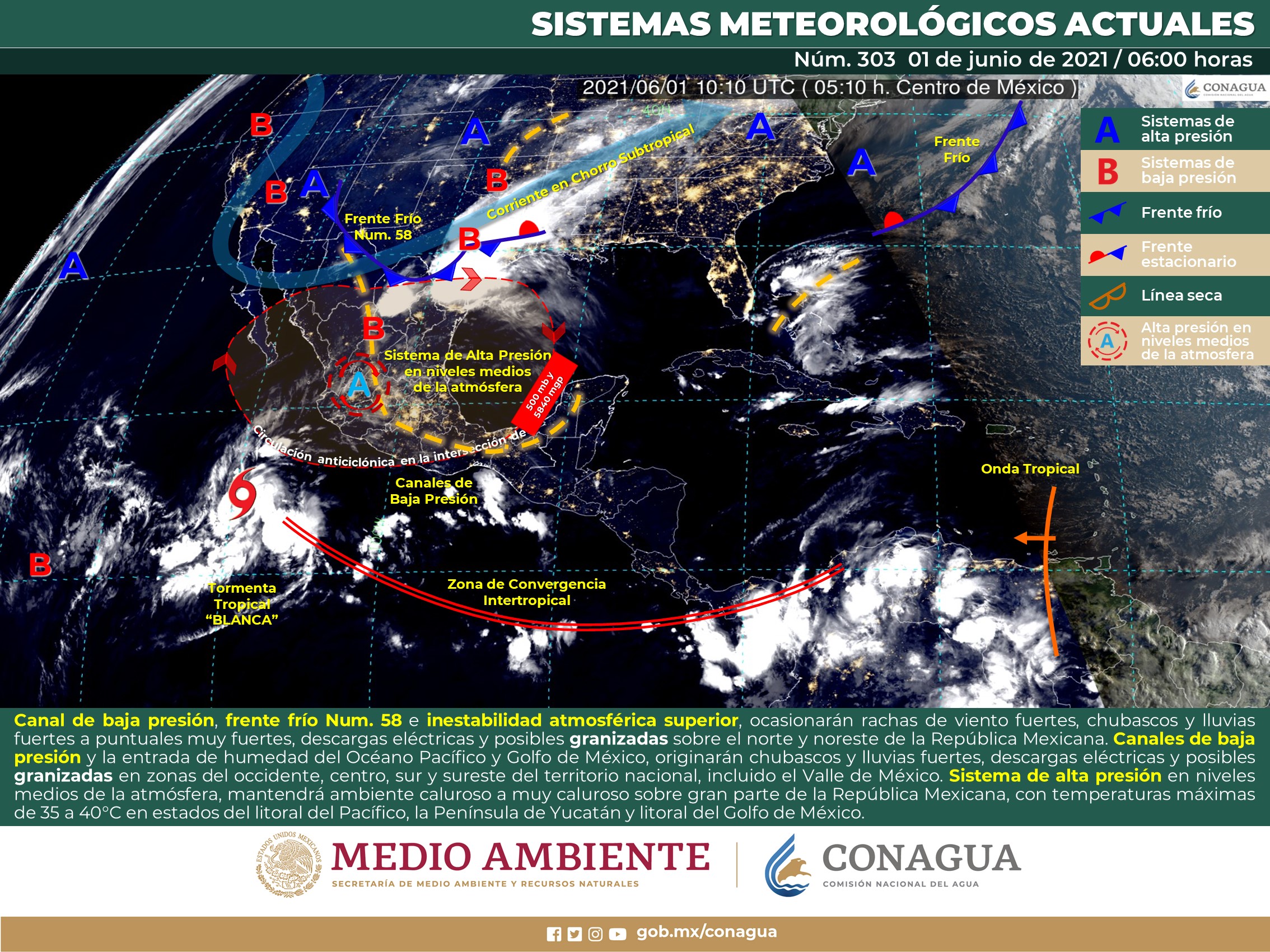 Pronóstico meteorológico de este martes