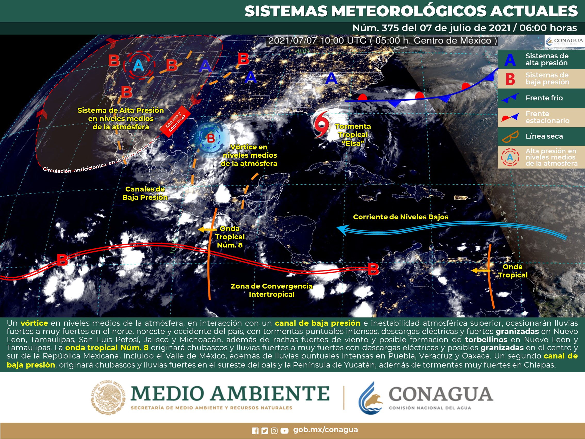 Estado del clima para hoy miércoles