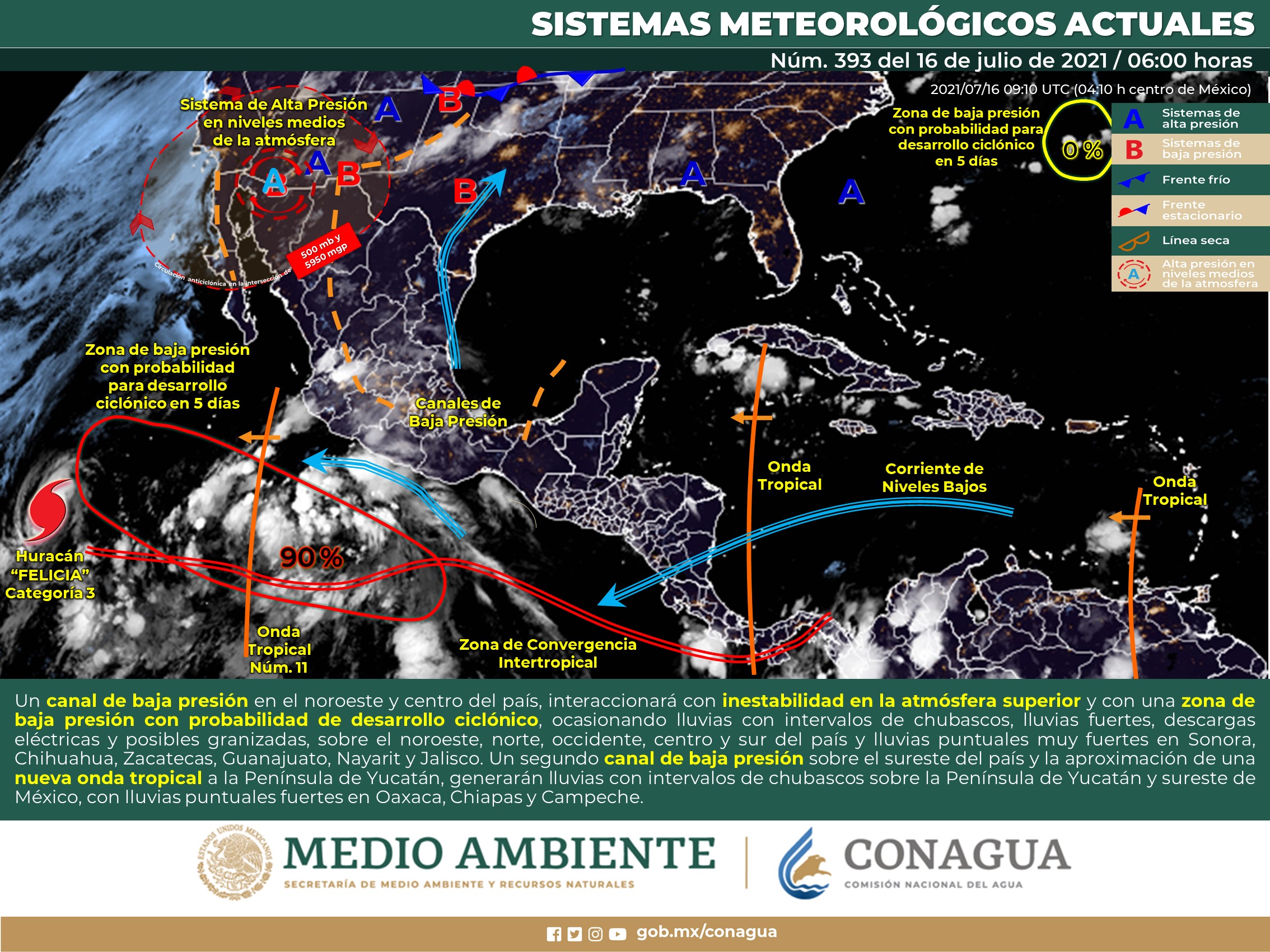 Reporte del meteorológico para hoy viernes