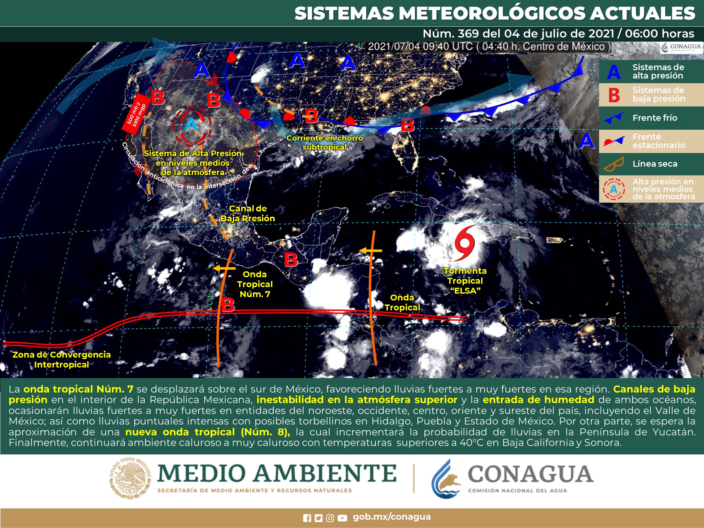 Reporte meteorológico para hoy domingo