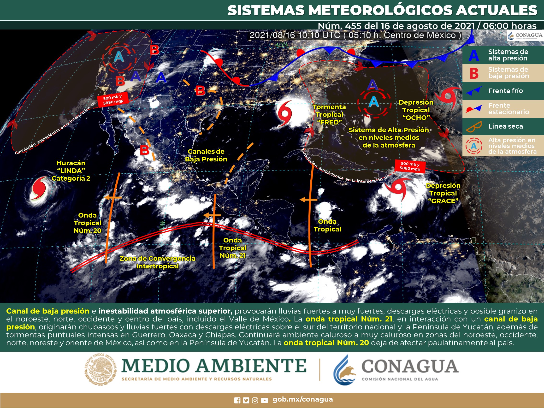 Reporte nacional del clima de este lunes