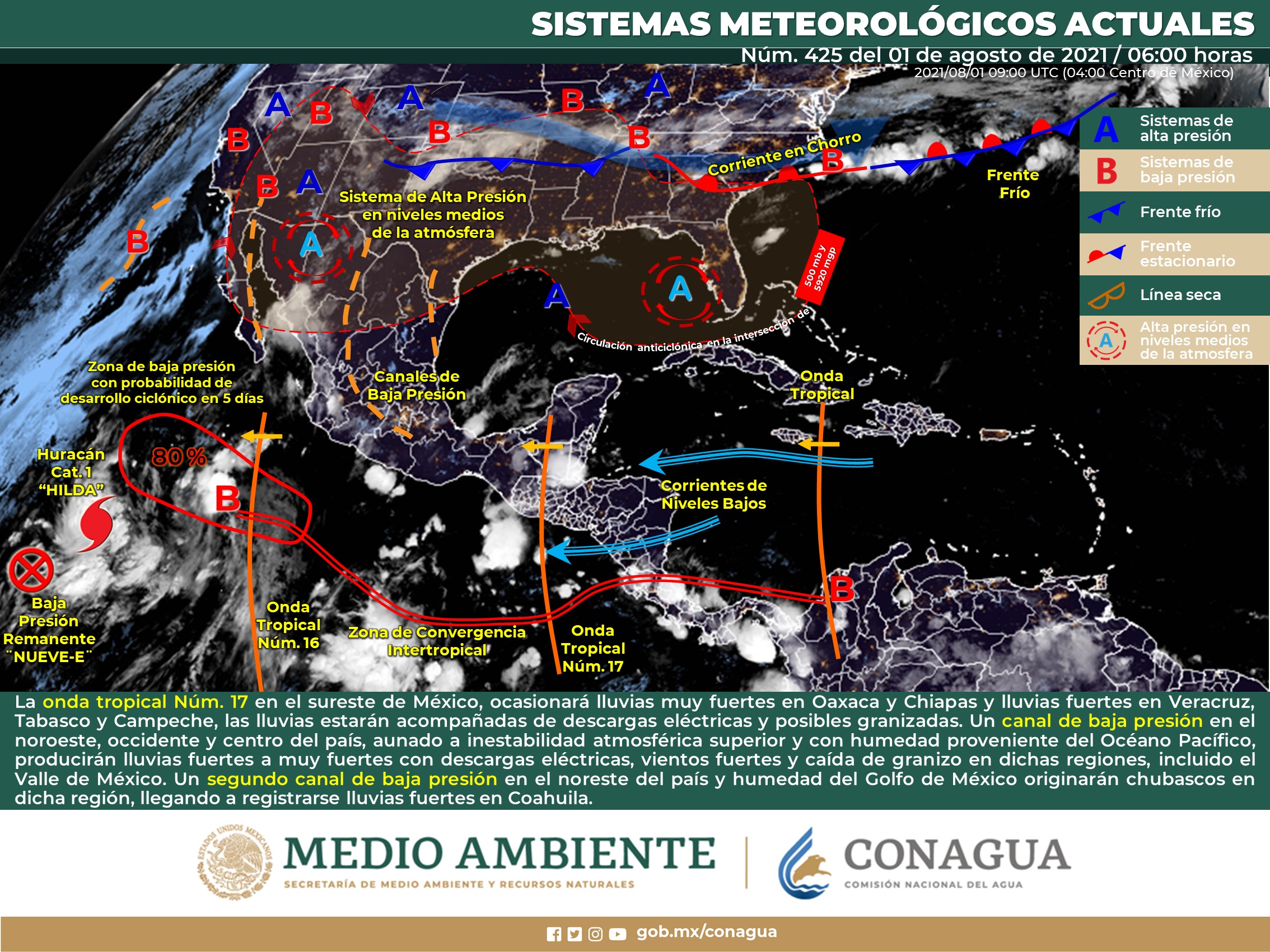 Reporte nacional del clima para hoy domingo