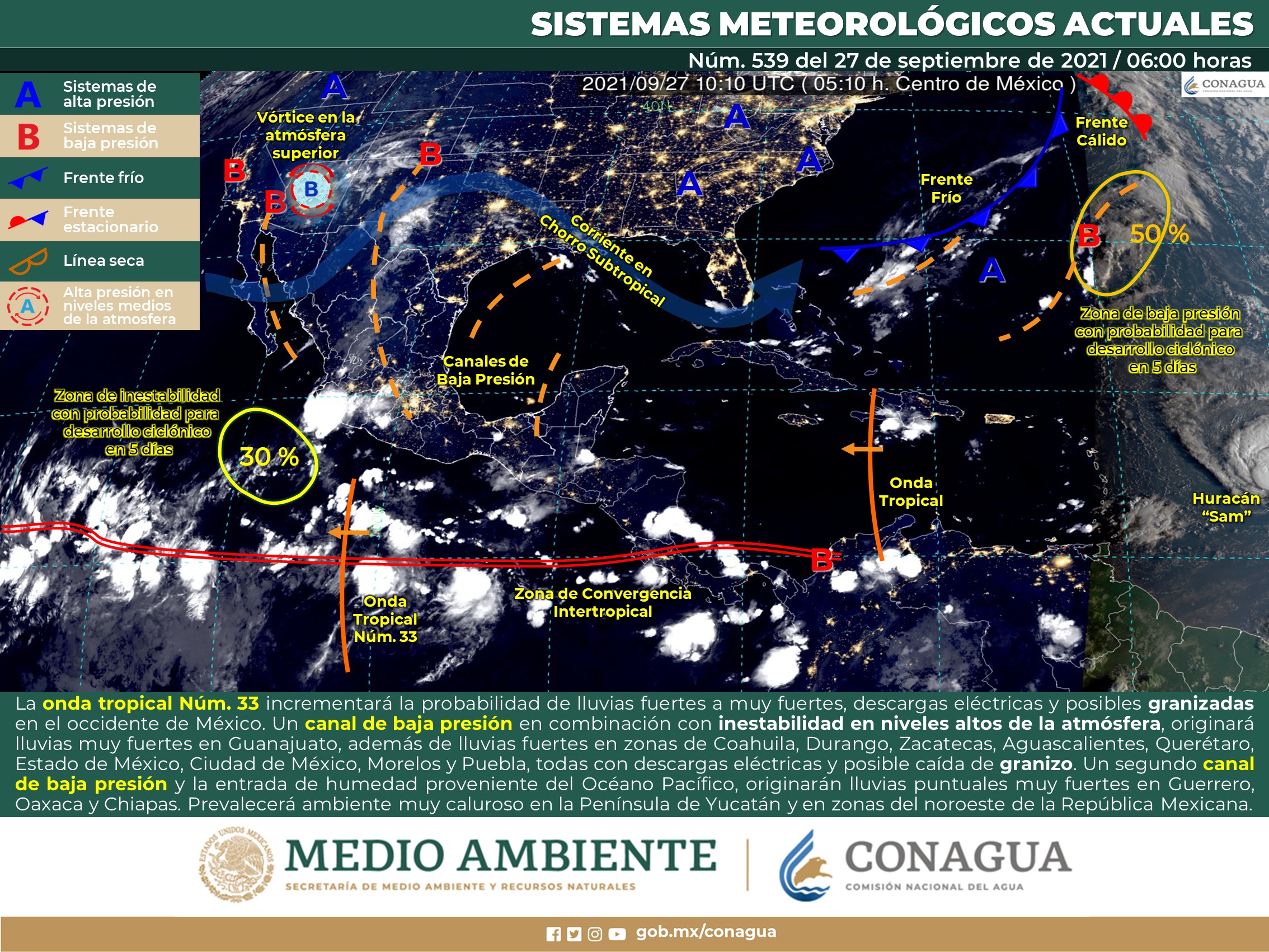 Reporte meteorológico de hoy lunes