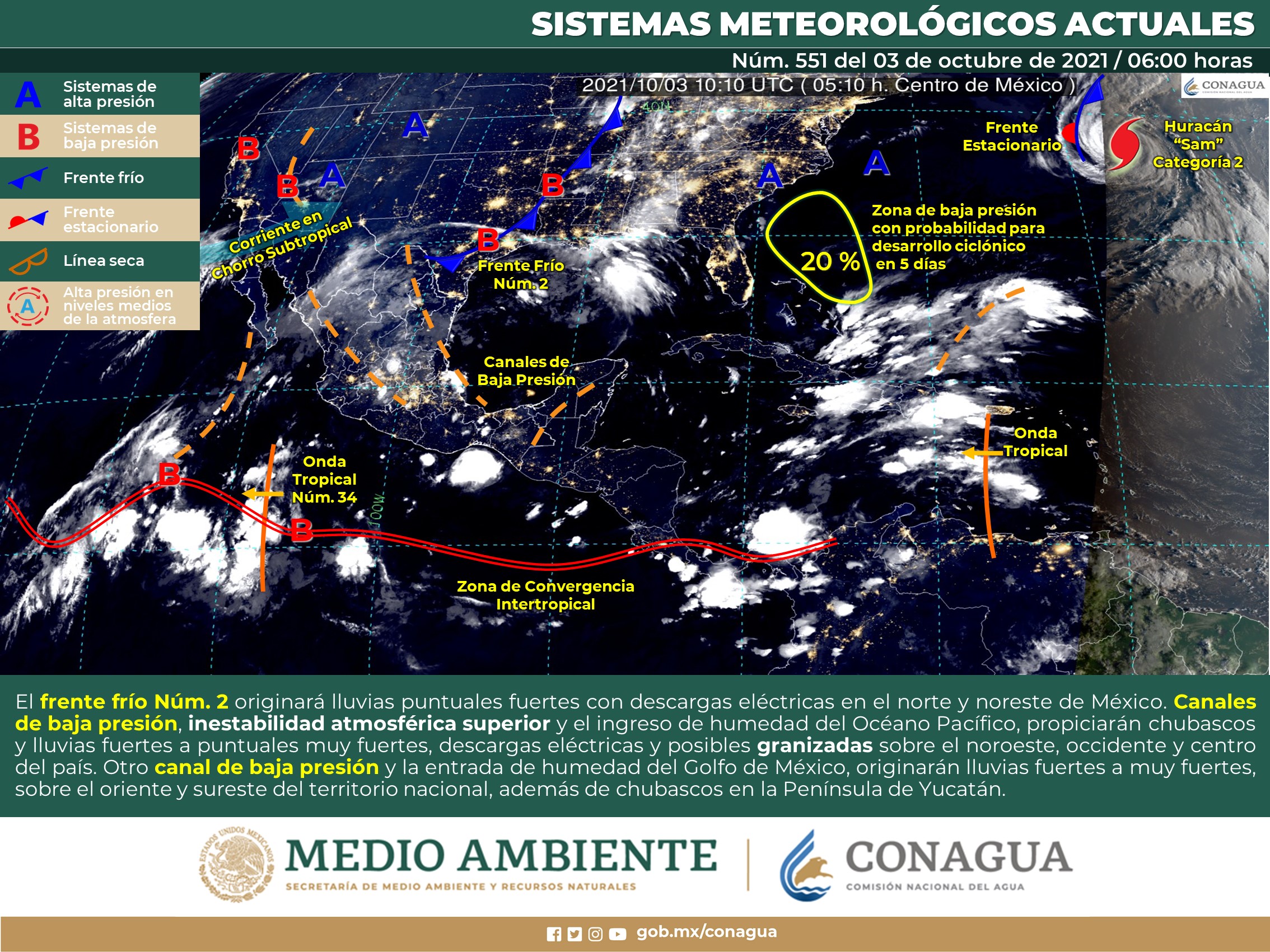 Clima nacional de hoy domingo