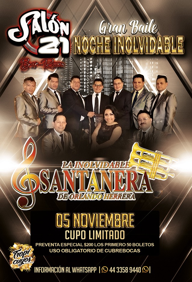 Esta noche se presenta la Santanera en el Salón 21