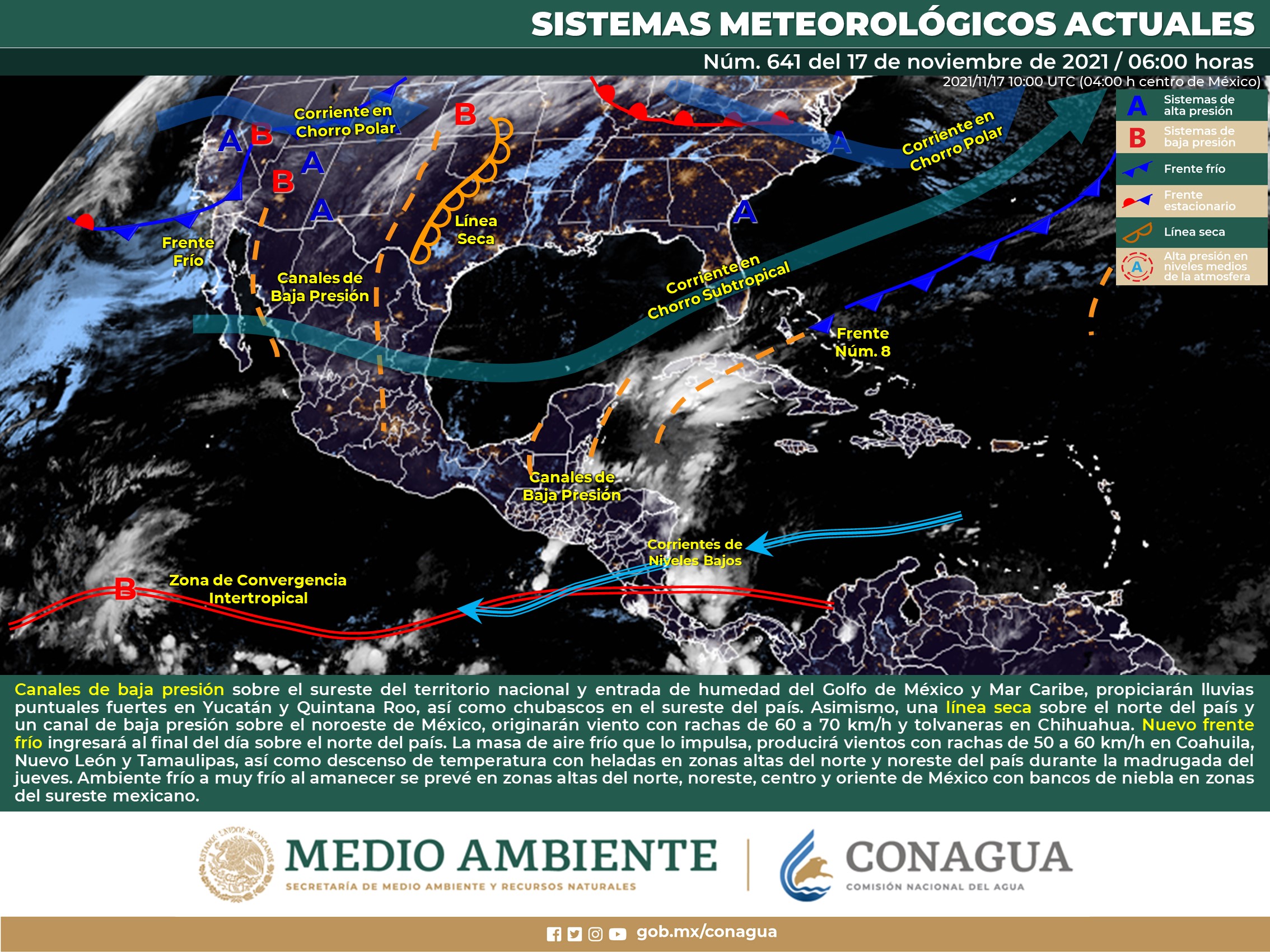 Pronóstico nacional del meteorológico para hoy miércoles