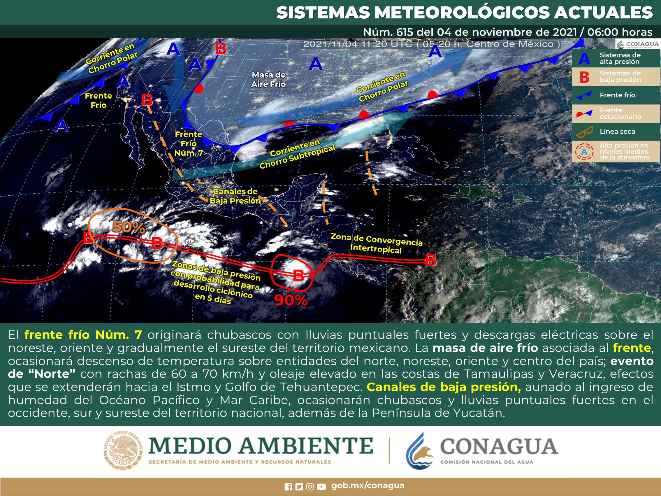 Reporte nacional del clima para este jueves