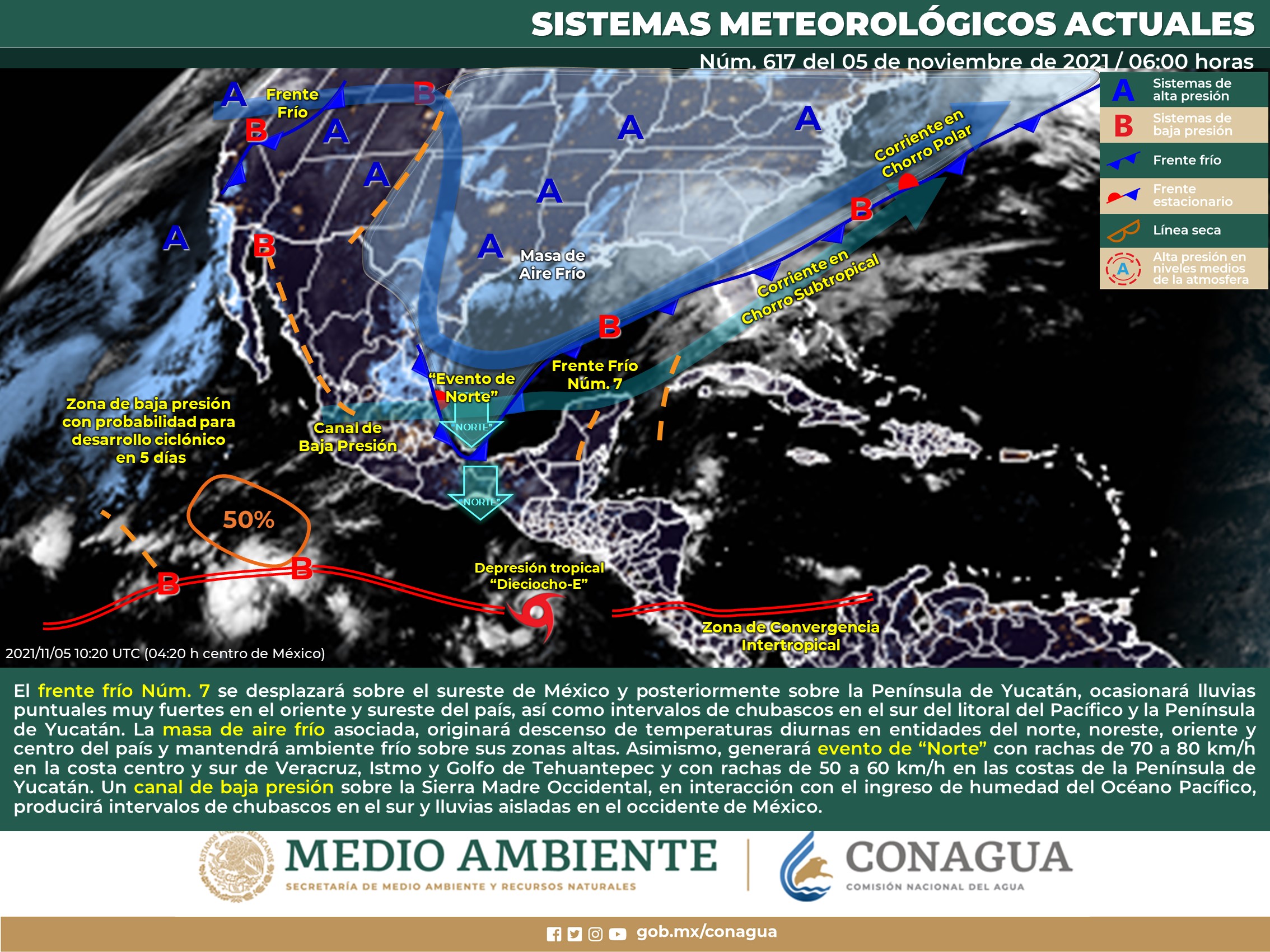 Reporte nacional del clima para hoy viernes