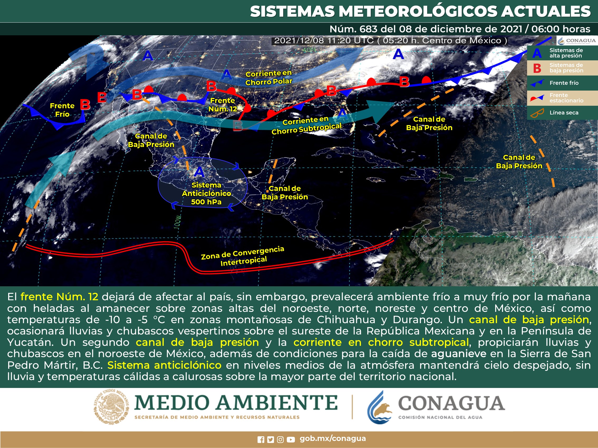 Pronóstico de este miércoles del clima nacional