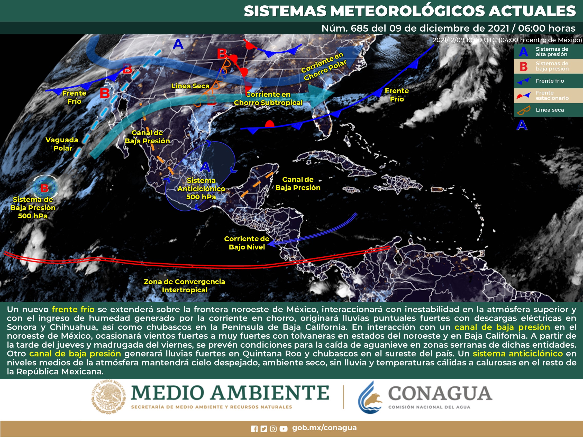 Reporte nacional del clima para hoy jueves