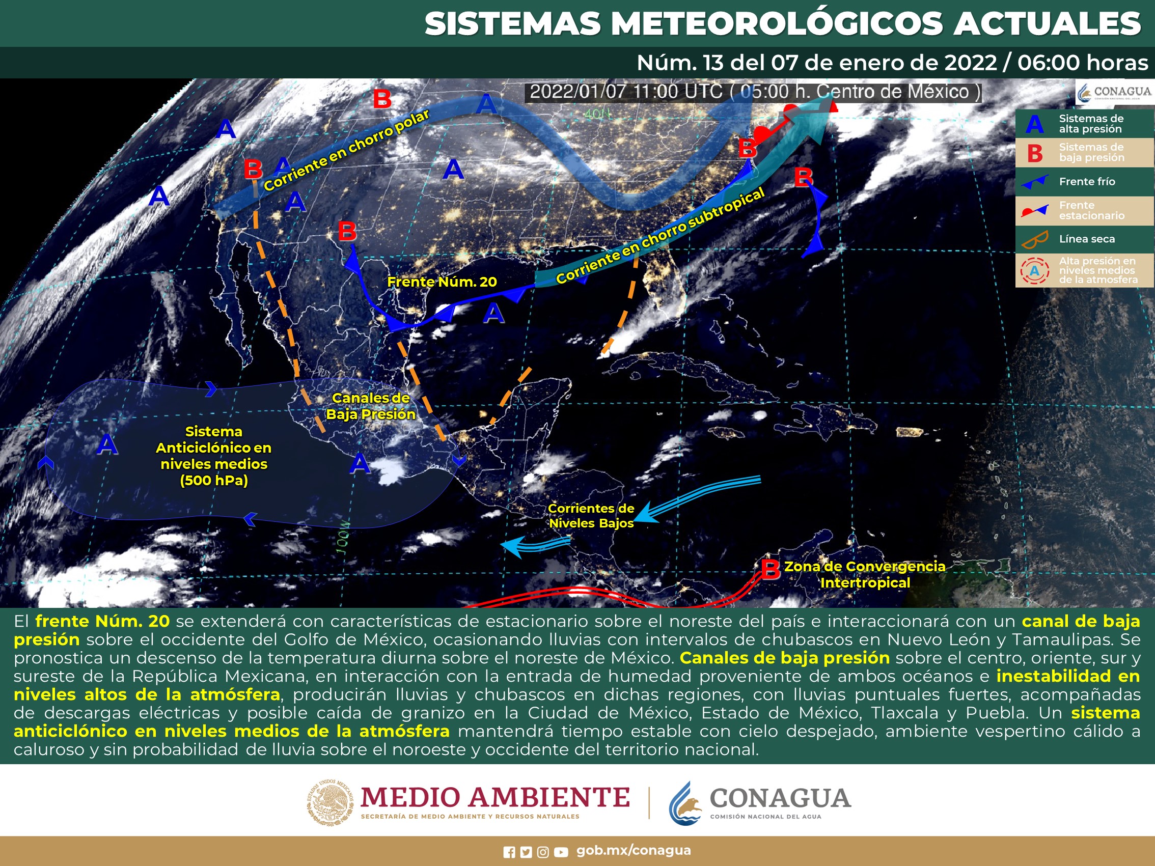 Meteorológico nacional para este día viernes