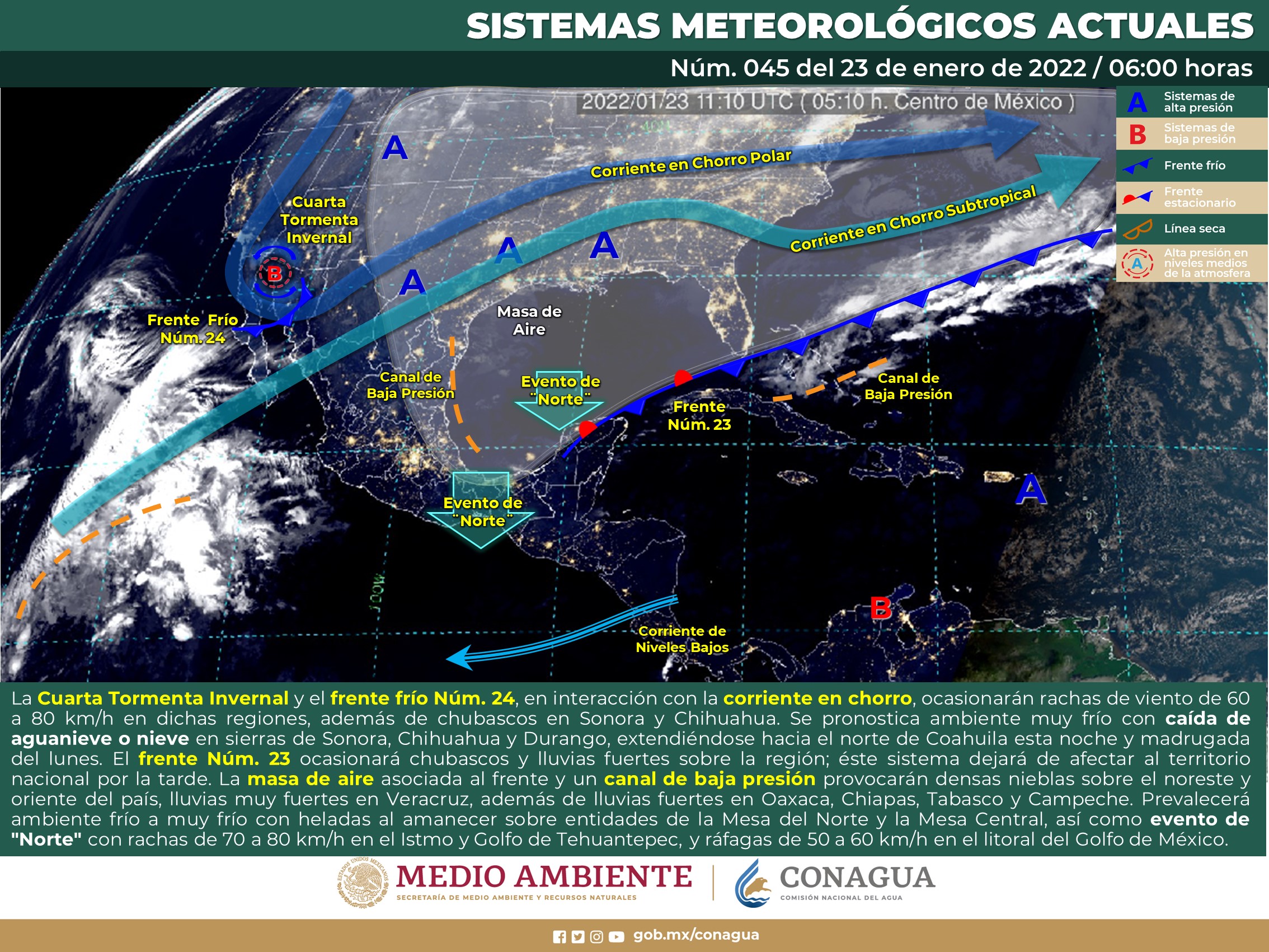 Reporte de este domingo del meteorológico nacional