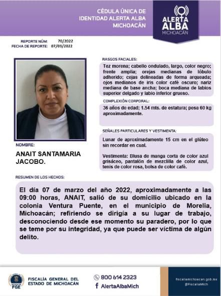 “Anait, no pararemos hasta encontrarte” familiares de mujer desaparecida