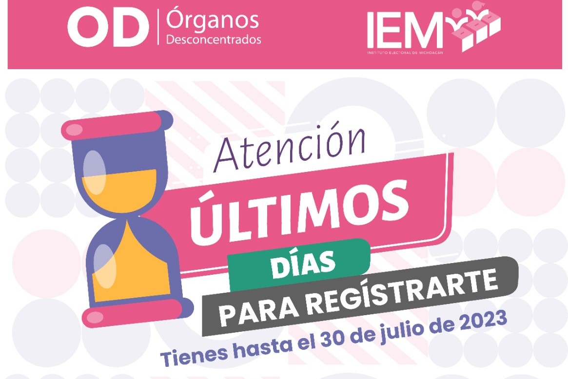 Domingo vence plazo para aspirantes a órganos desconcentrados del IEM