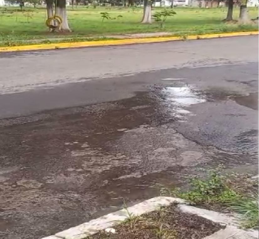 Fuga de agua en Arboledas Valladolid en Morelia lleva días sin atenderse