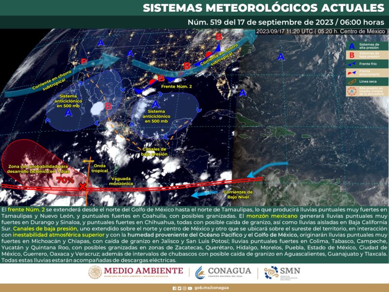 Se esperan este domingo lluvias fuertes en Michoacán y 8 estados más