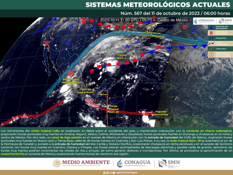 Se debilita Lidia pero se mantienen lluvias fuertes en Michoacán